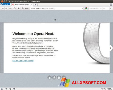 Screenshot Opera Developer para Windows XP